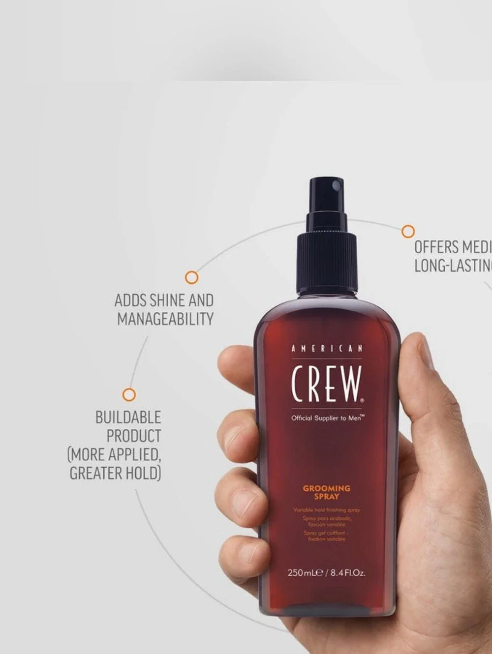 FOUR AMERICAN CREW MENS GROOMING SPRAY 8.4 FL OZ EACH HAIR STYLING PRODUCT